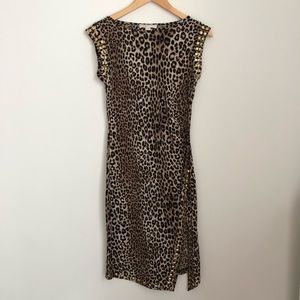 Sleeveless Michael Kors Leopard Print Slit Dress